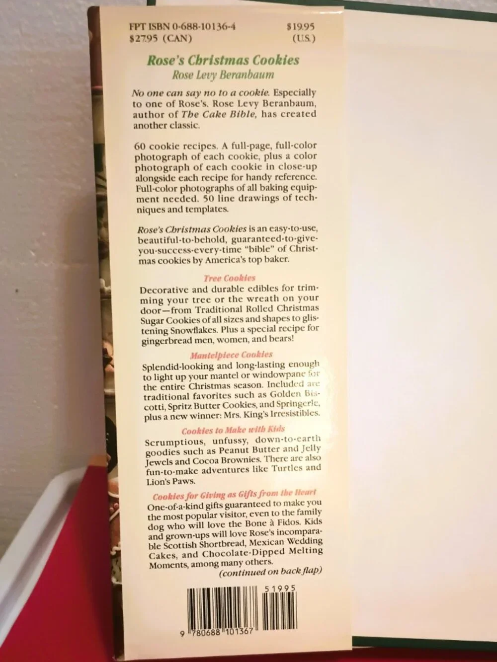 Vintage 1990 Rose's Christmas Cookies Book Recipes By Rose Levy Beranbaum